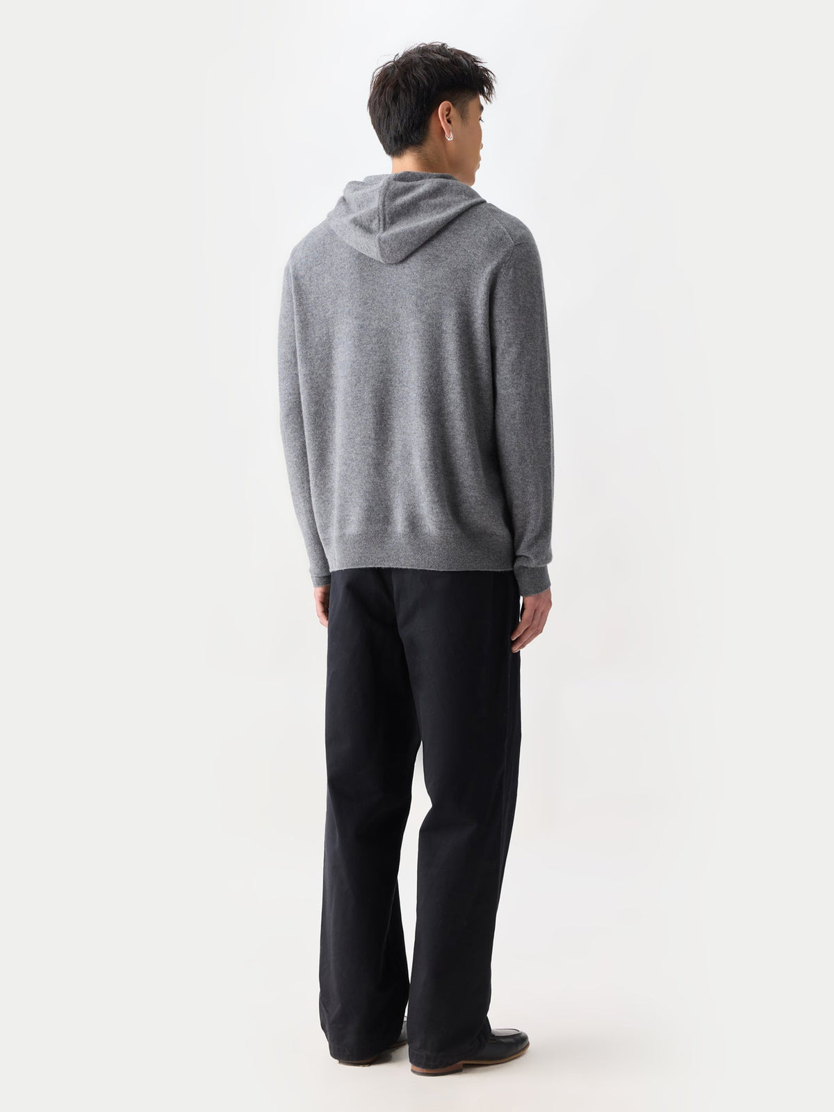 Men's Zip-up Cashmere Hoodie — Gray
