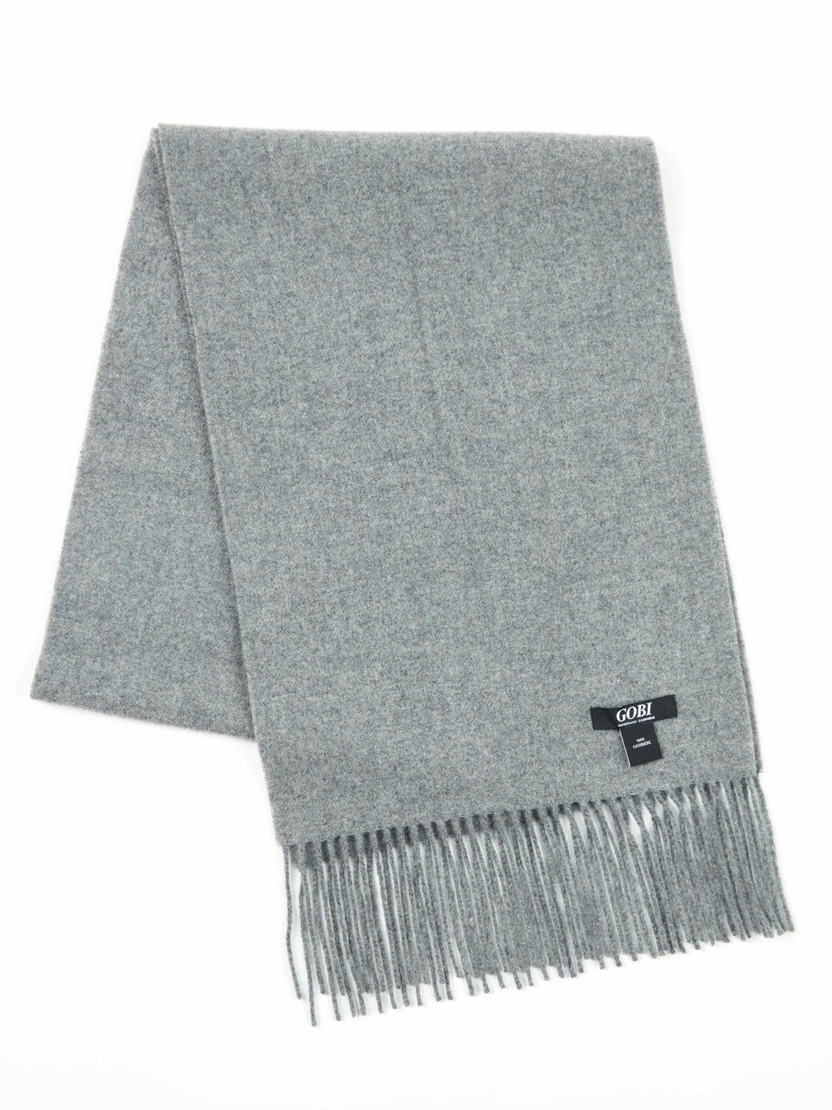 Cashmere Fringed Scarf — Gray