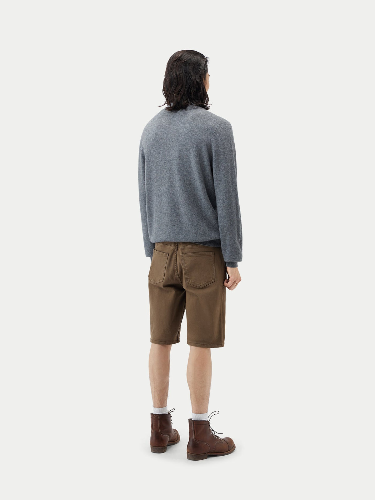 Essential Half-zip Cashmere Sweater — Gray