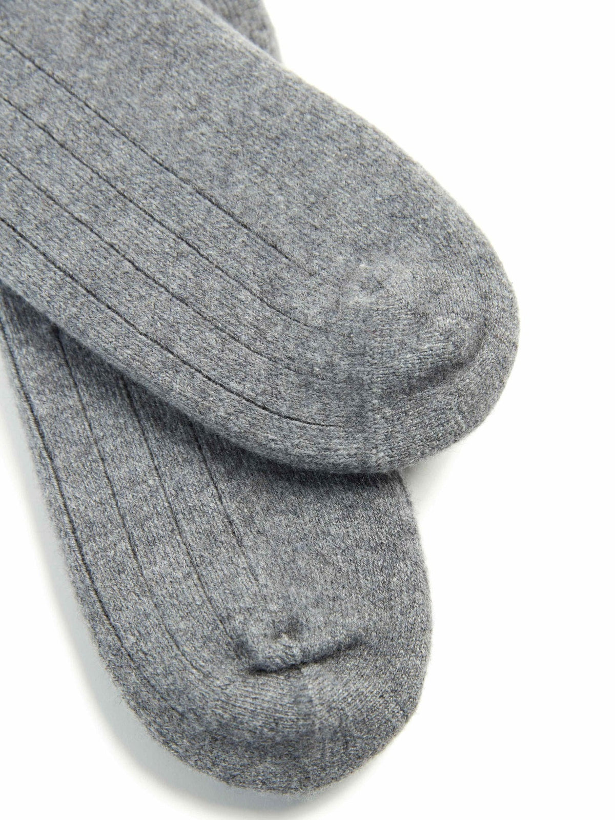 Unisex Cashmere Trim Knit Bed Socks — Gray