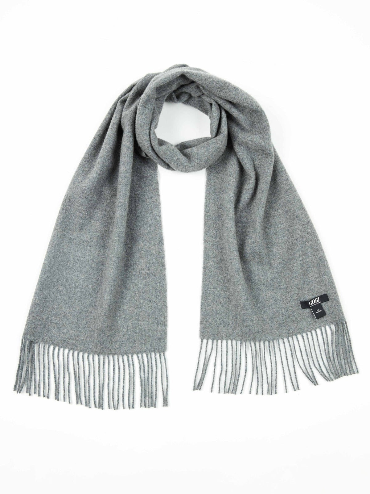 Cashmere Fringed Scarf — Gray