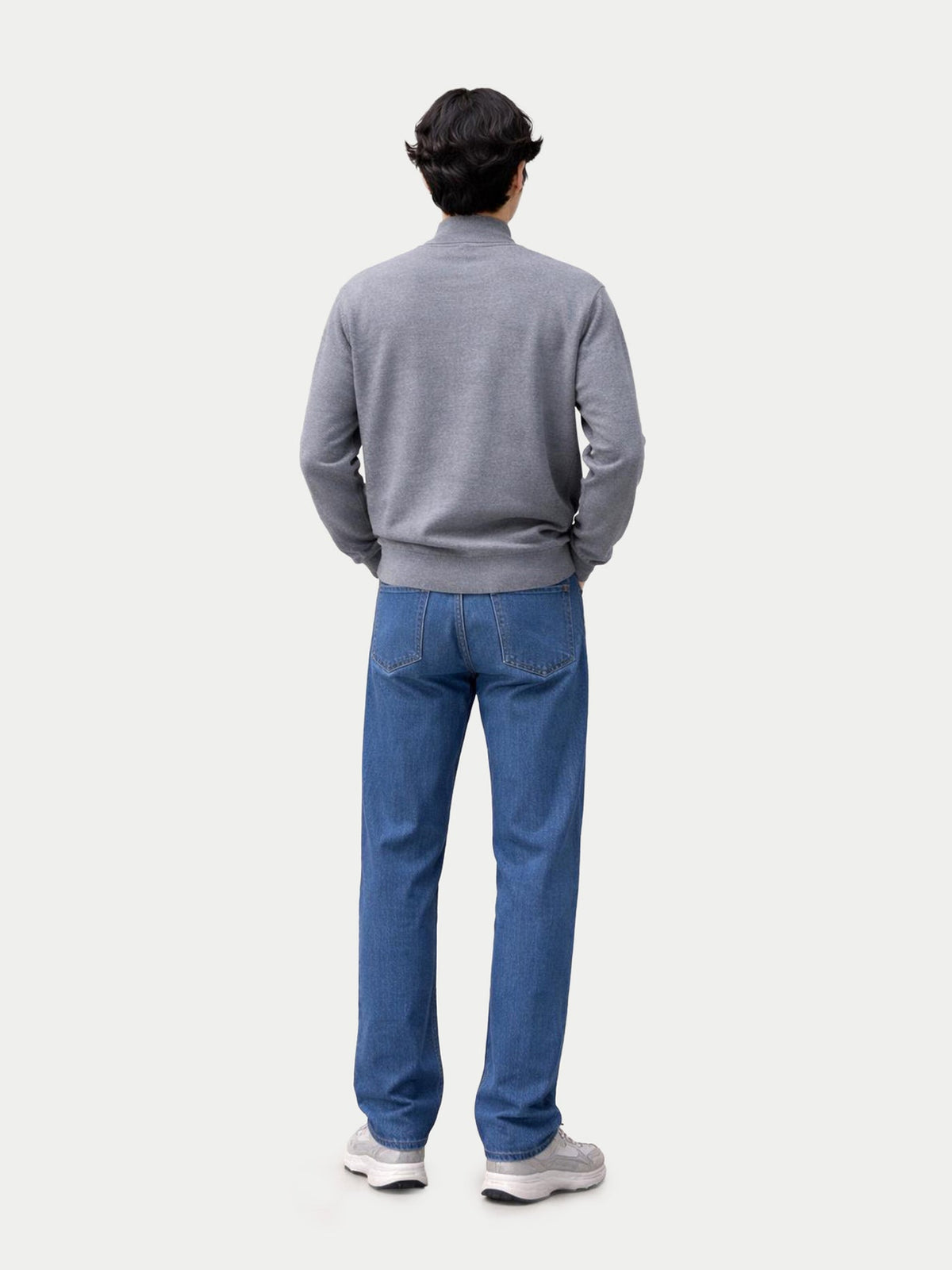 Timeless Mock Neck Cashmere Sweater — Gray