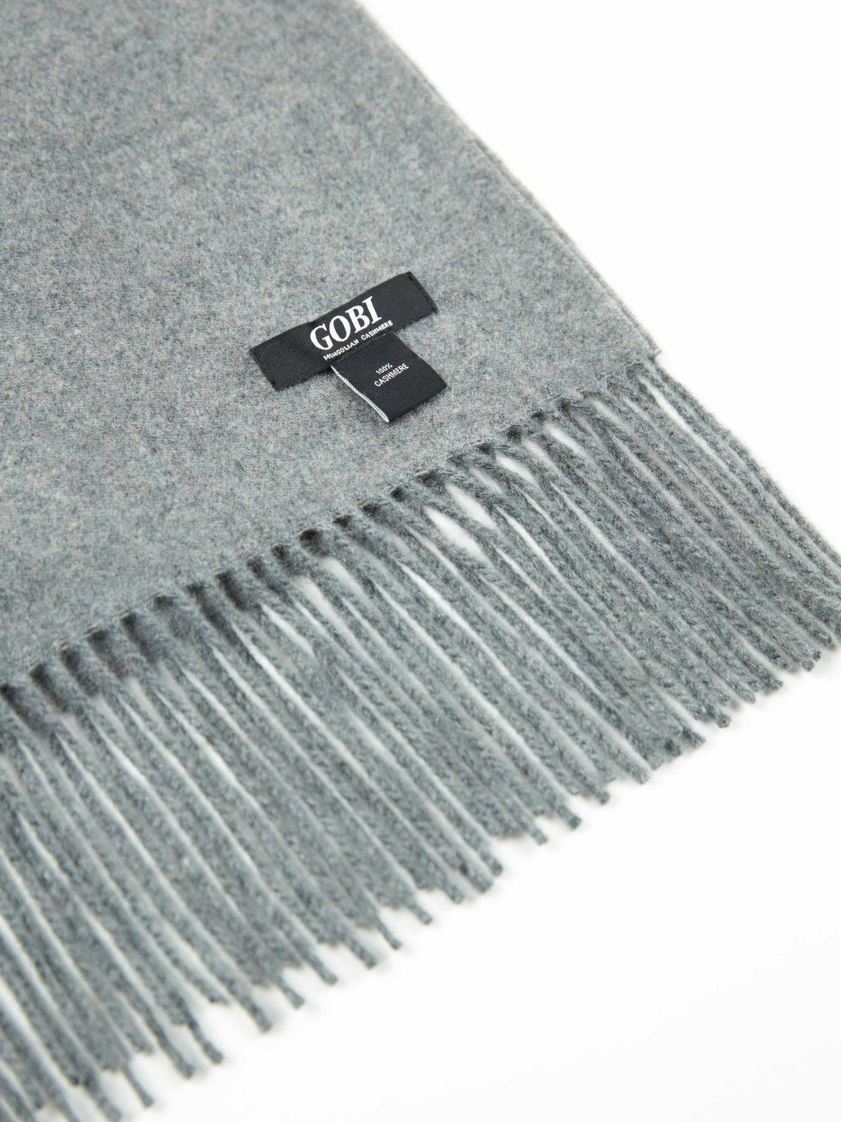 Cashmere Fringed Scarf — Gray