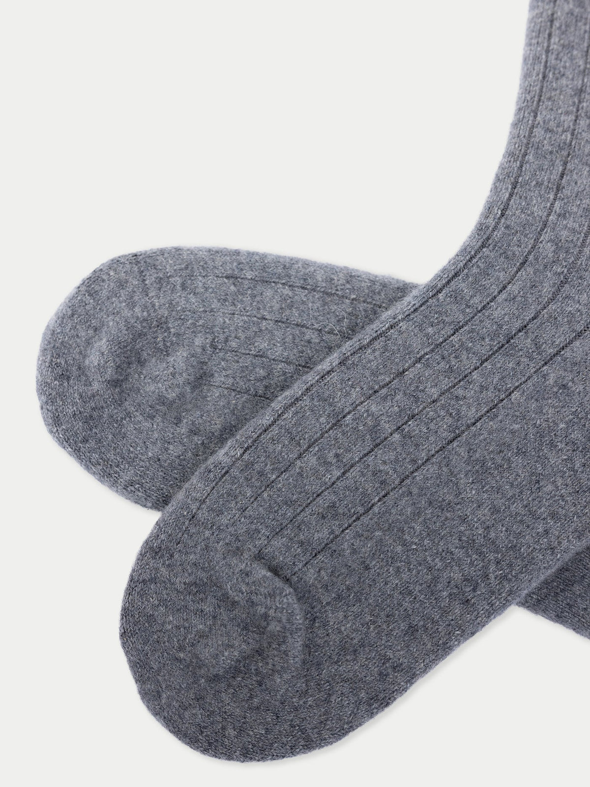 Unisex Cashmere Rib Knit Bed Socks — Gray