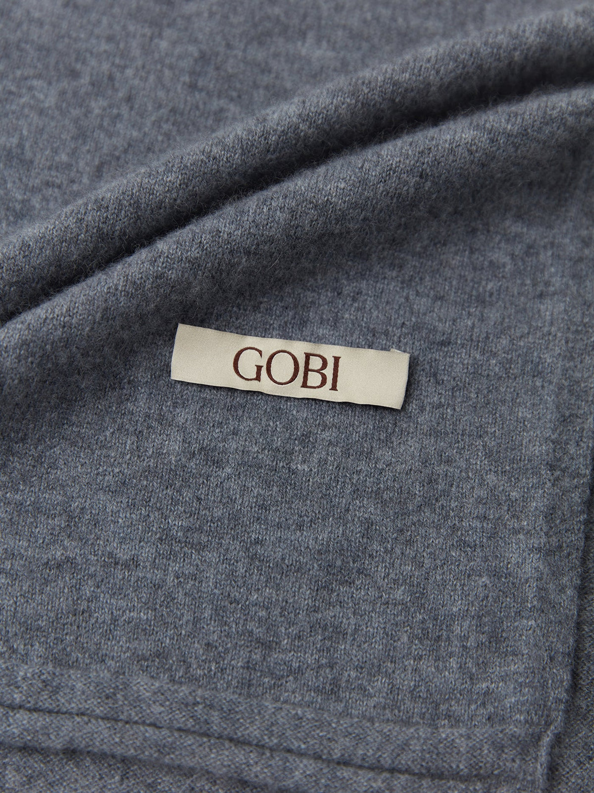 Cashmere Jersey Knit Scarf — Gray