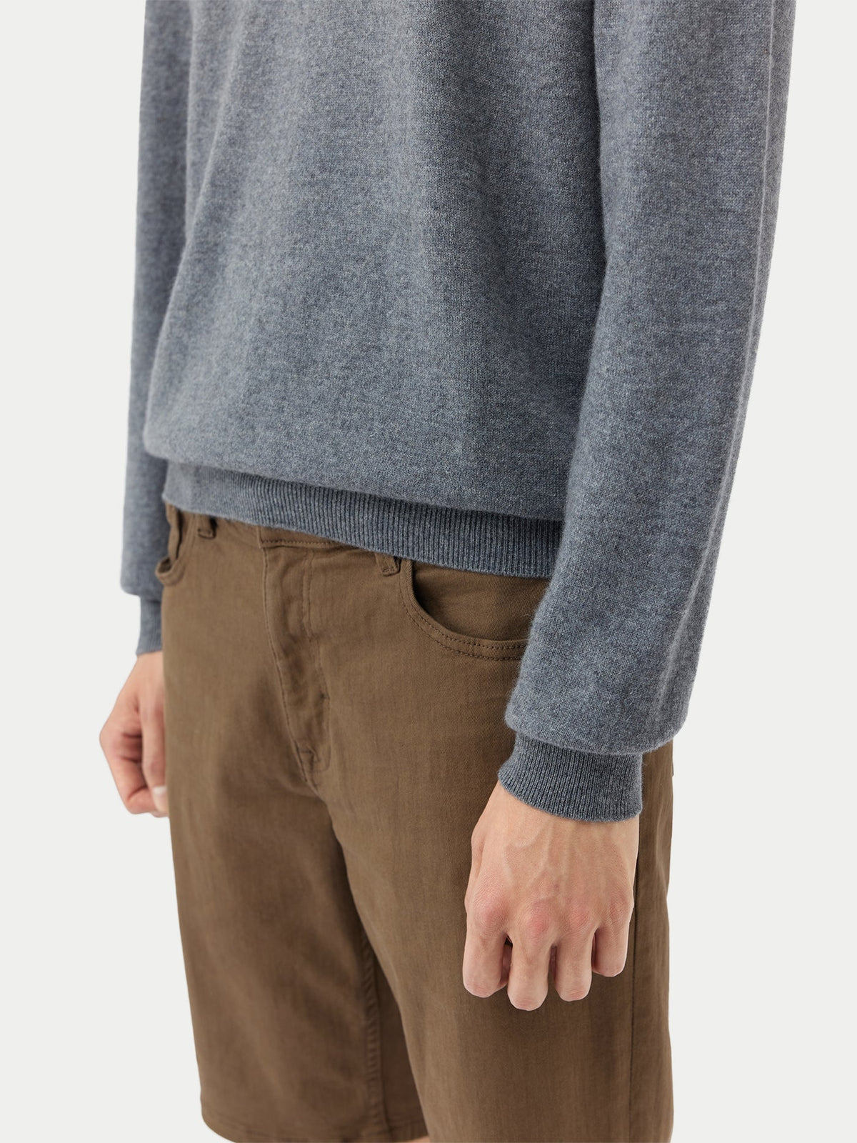 Essential Half-zip Cashmere Sweater — Gray