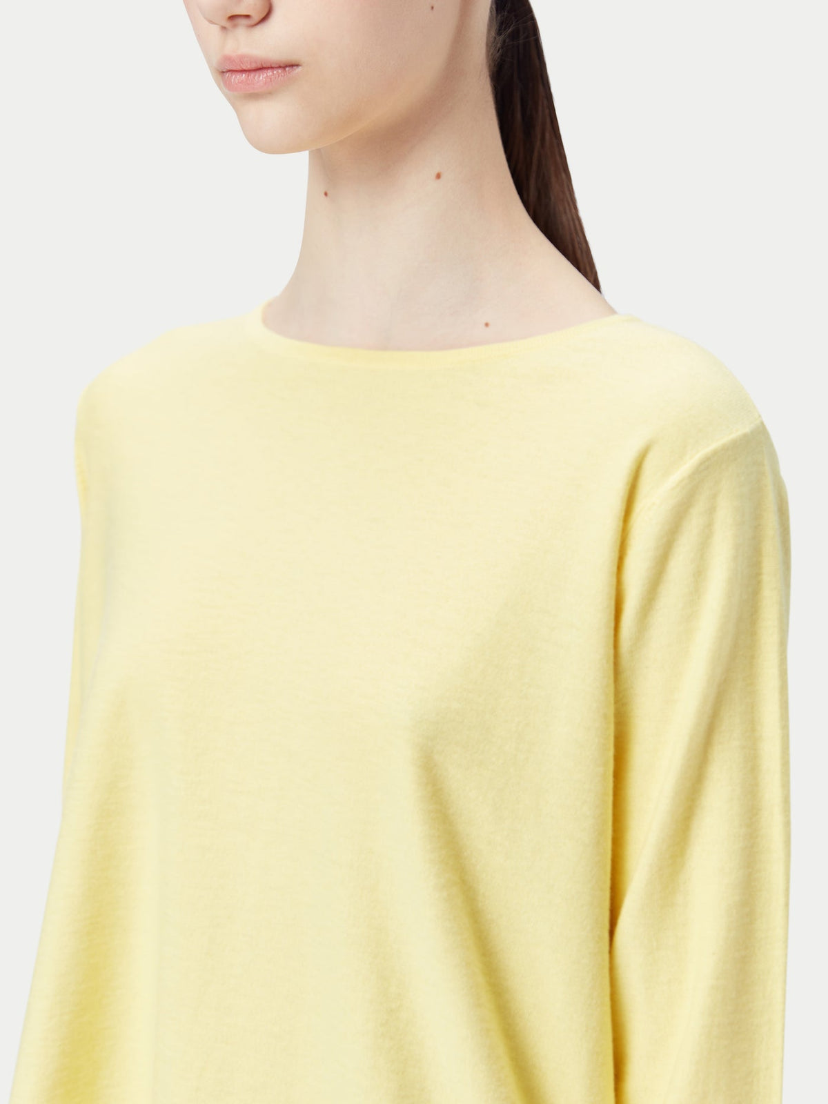 Boatneck Cotton Silk Cashmere Blend Sweater — Green Sheen