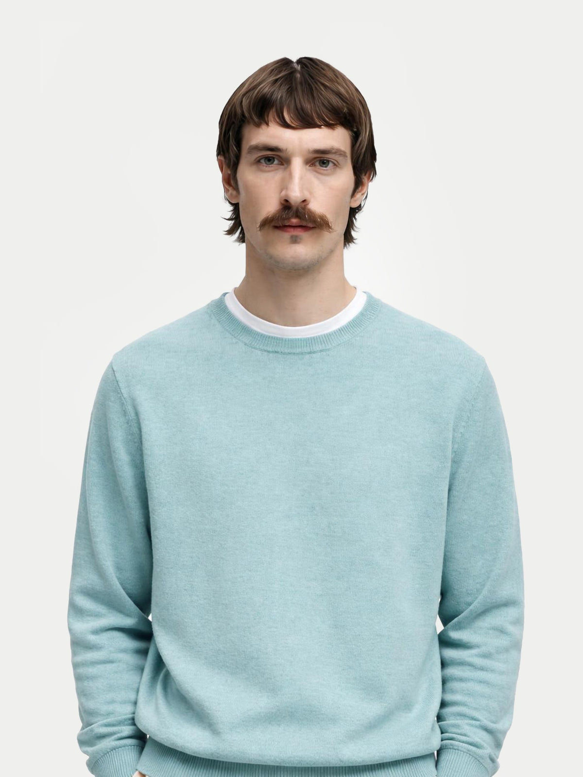Essential Crewneck Cashmere Sweater — Haze Blue