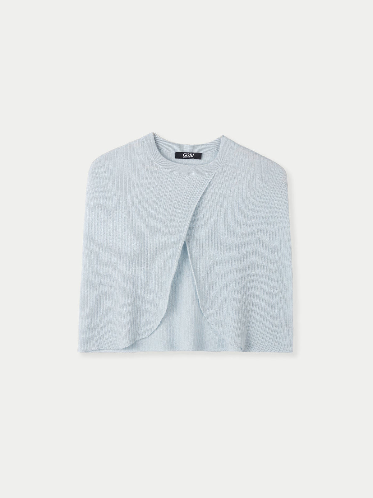 Lightweight Silk Cashmere Capelet — Ice Flow