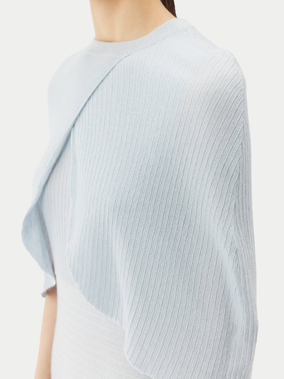 Lightweight Silk Cashmere Capelet — Ice Flow