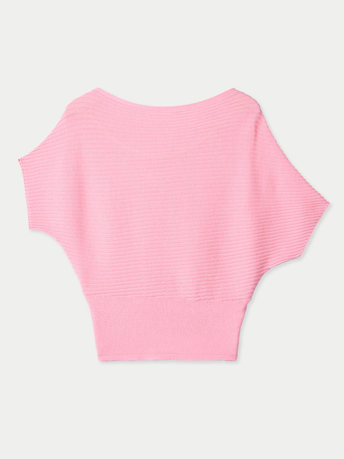 Short Dolman Sleeve Cashmere Sweater — Icing Pink