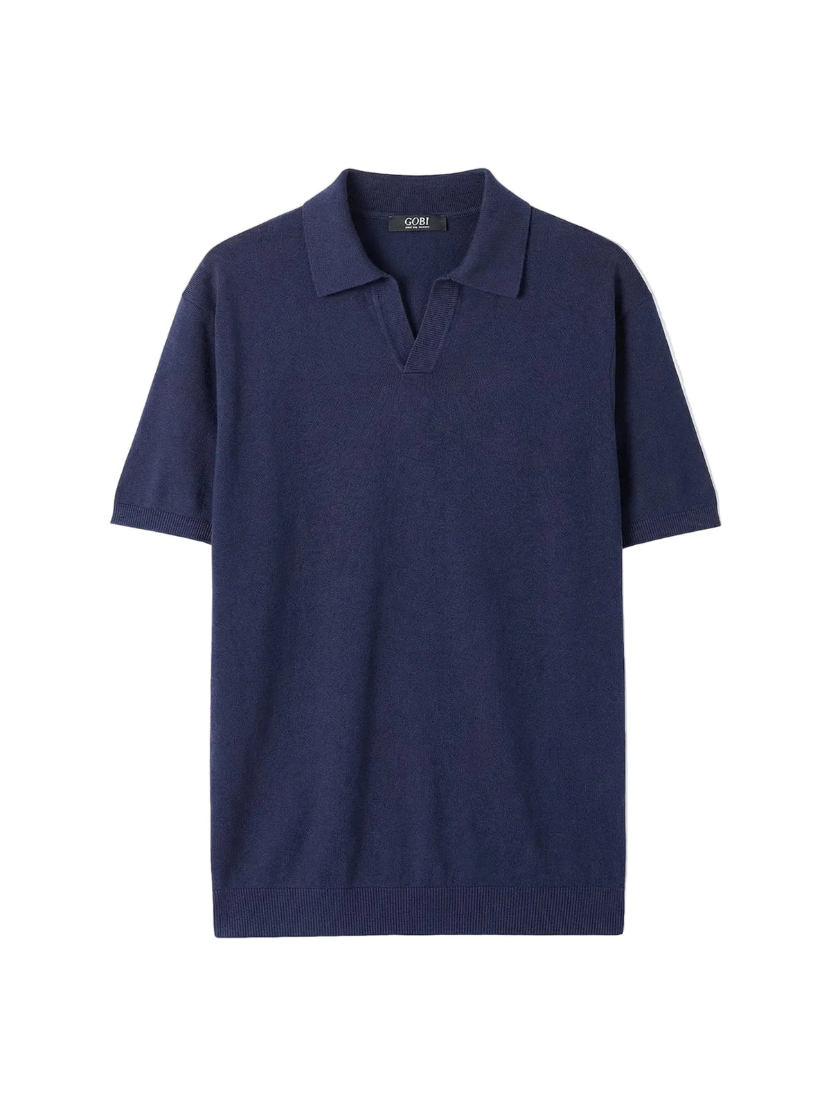 Silk Cashmere Polo Shirt — Iris Navy