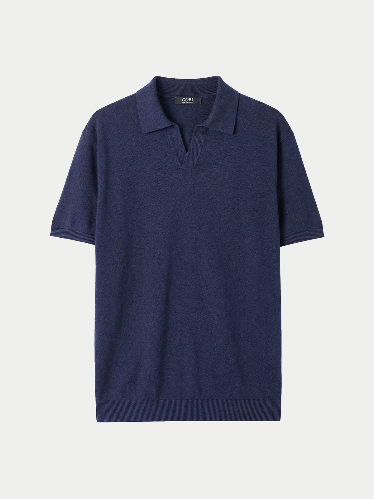 Silk Cashmere Polo Shirt — Iris Navy