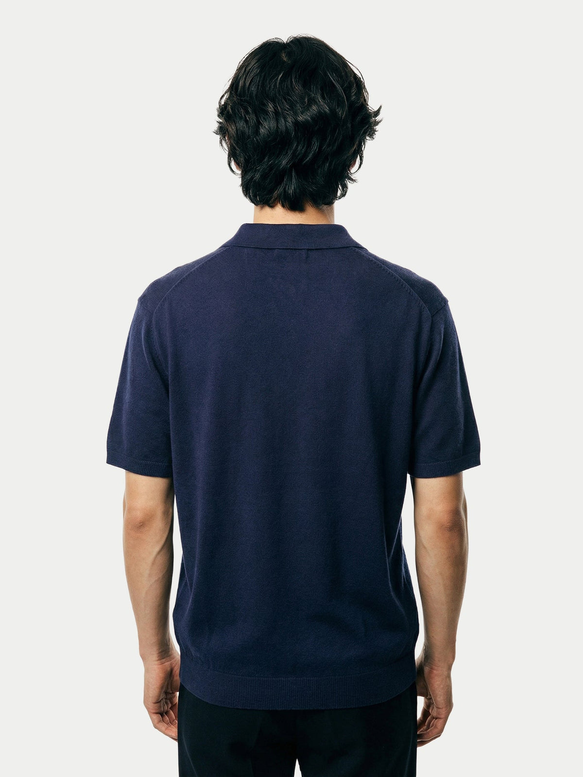 Silk Cashmere Polo Shirt — Iris Navy