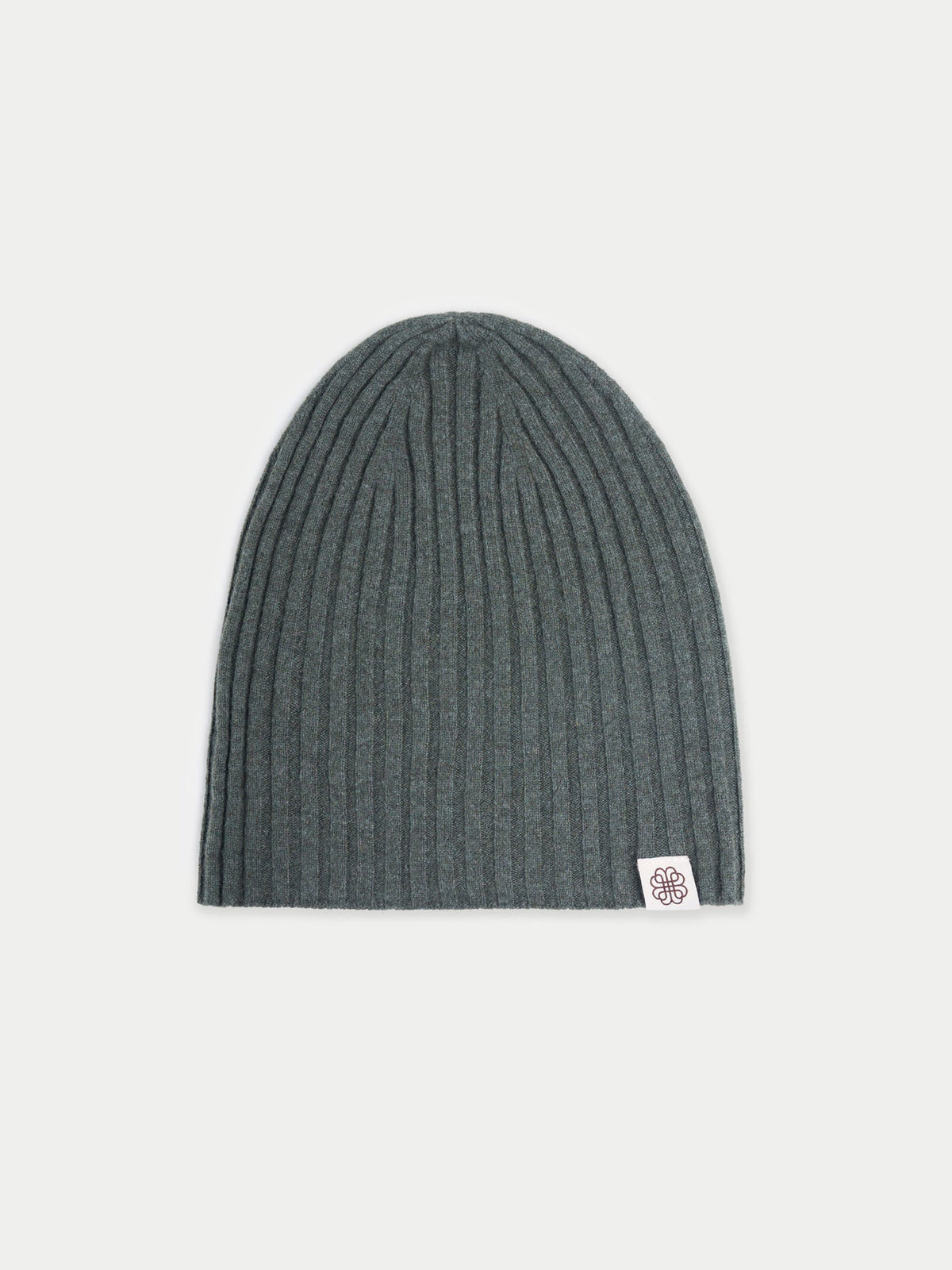Cashmere Rib Knit Hat — Lichen Green