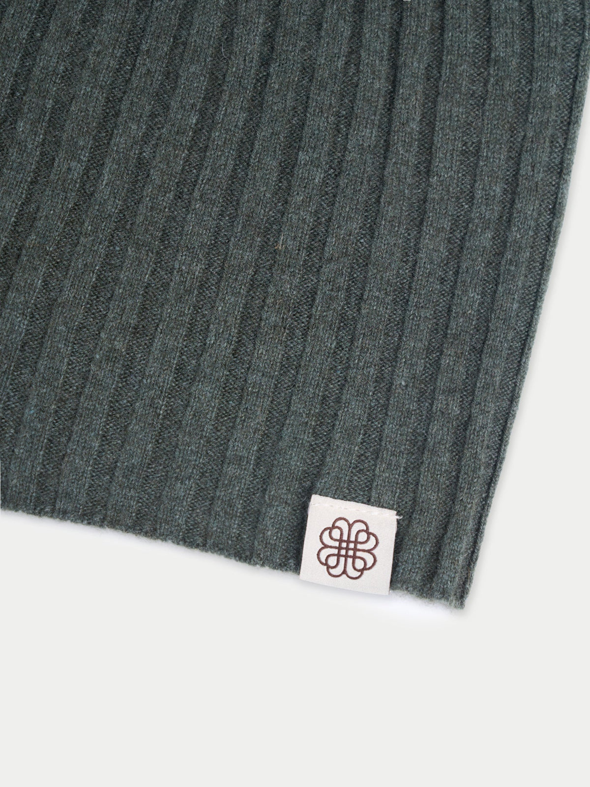 Cashmere Rib Knit Hat — Lichen Green