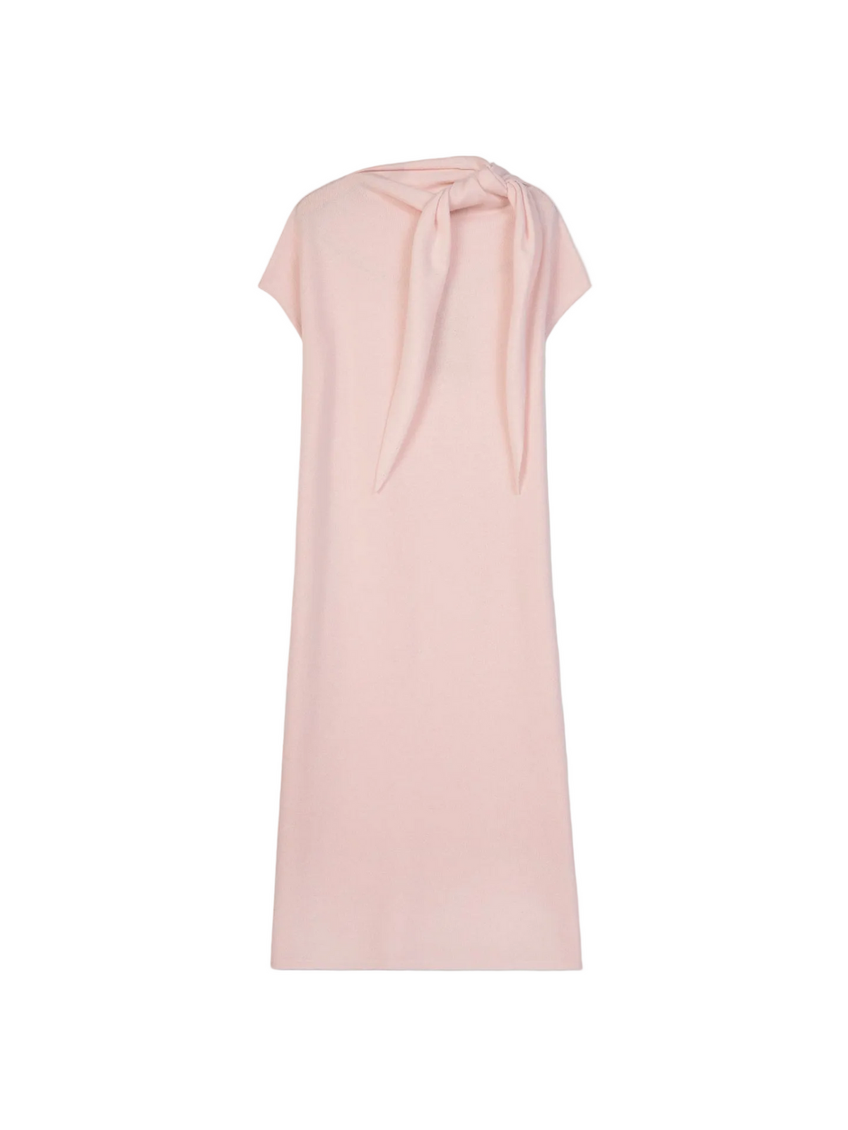 Cashmere Tie-neck Dress — Light Blush