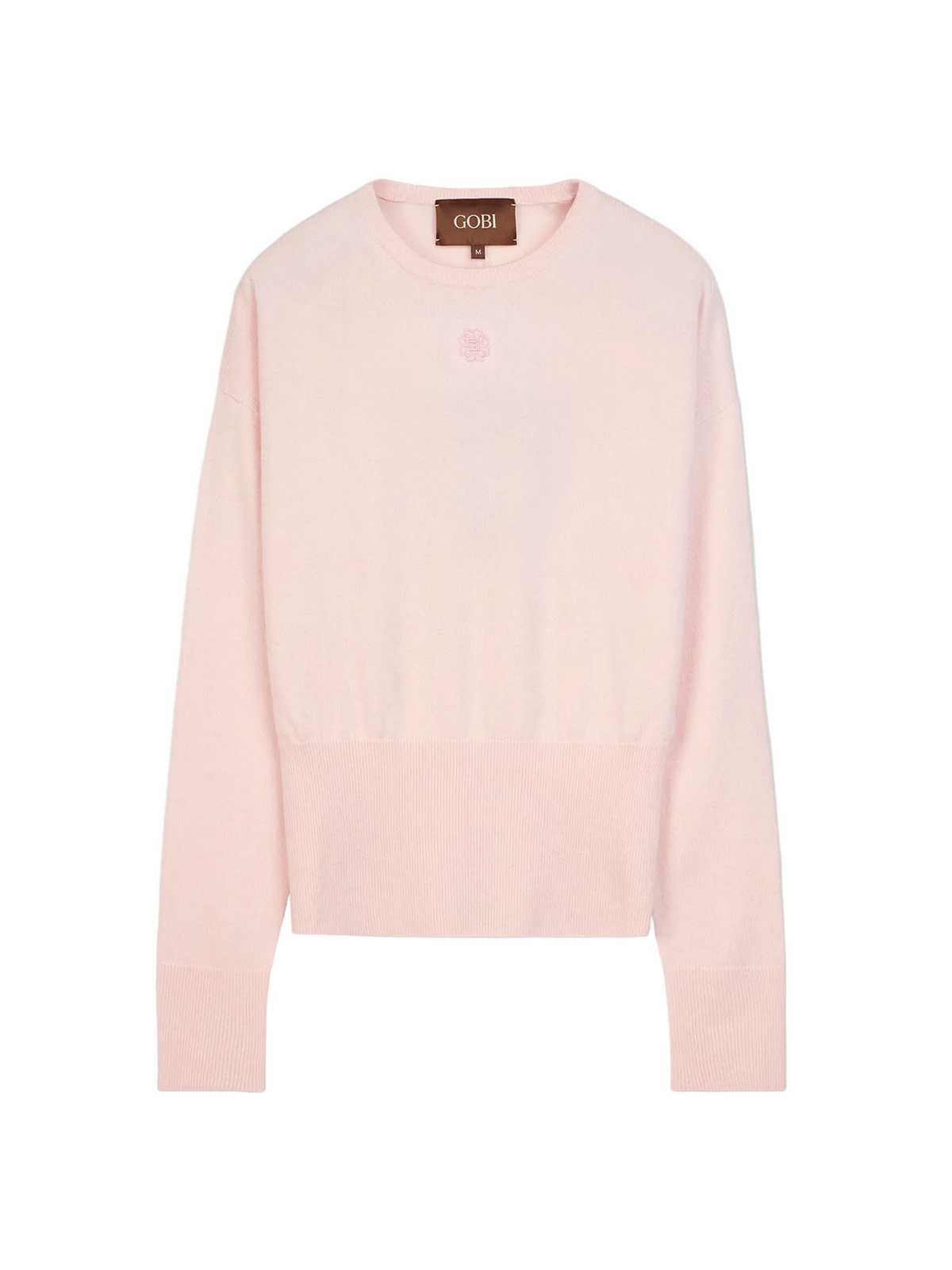 Cashmere Cinched-waist Sweater — Light Blush