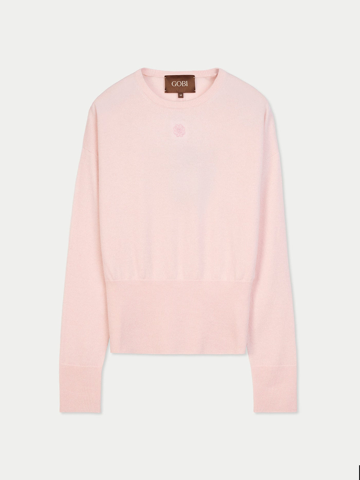 Cashmere Cinched-waist Sweater — Light Blush