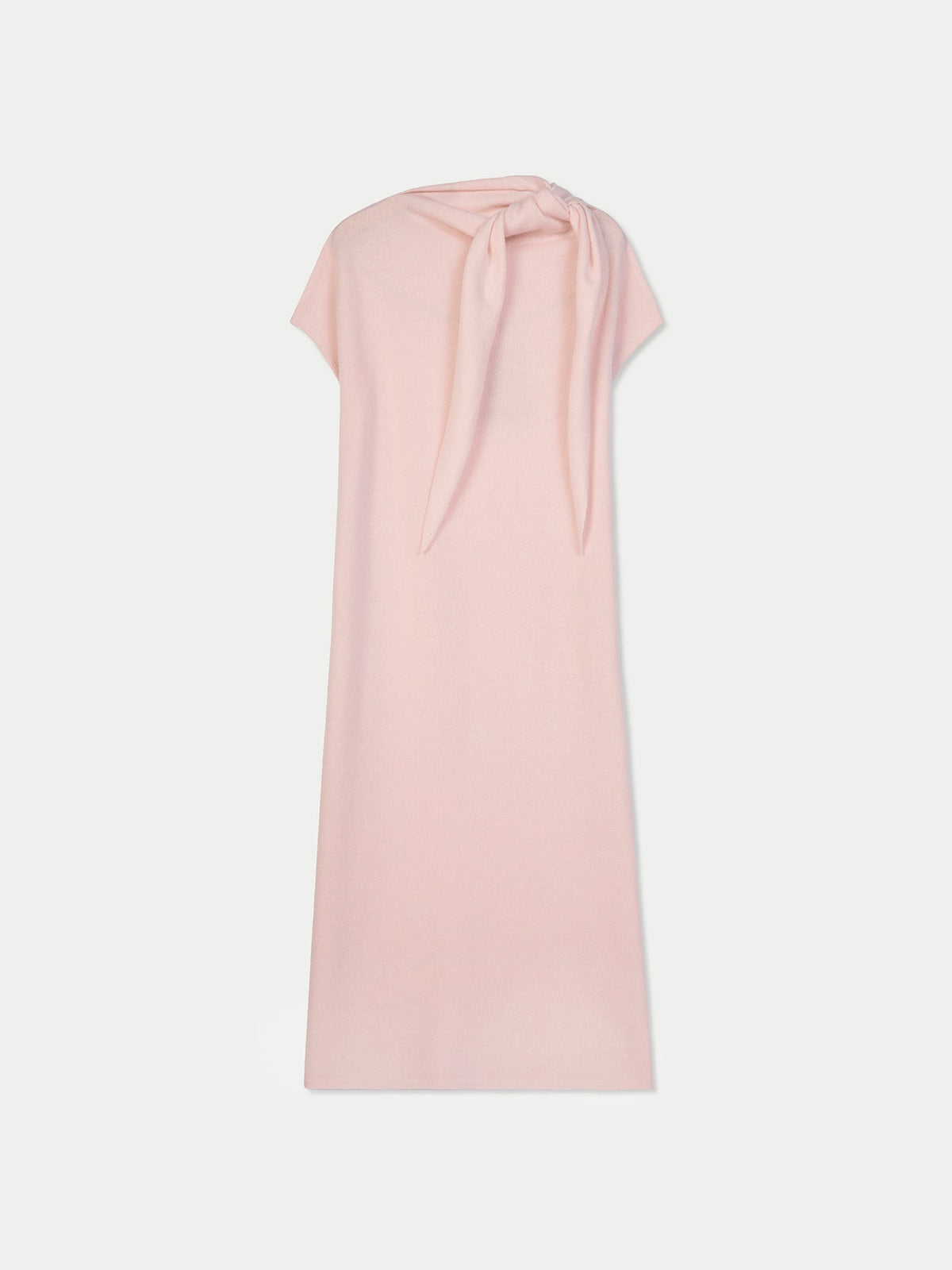 Cashmere Tie-neck Dress — Light Blush