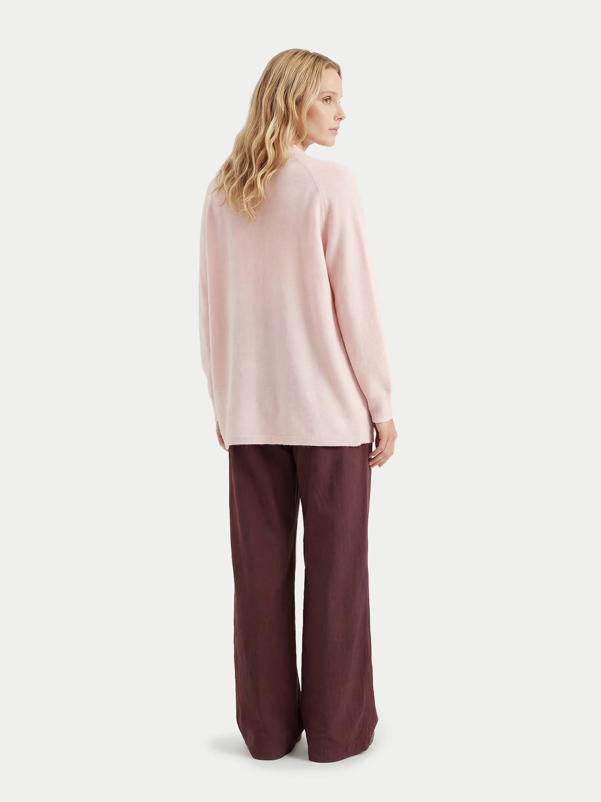 Cashmere Open-front Cardigan — Light Blush