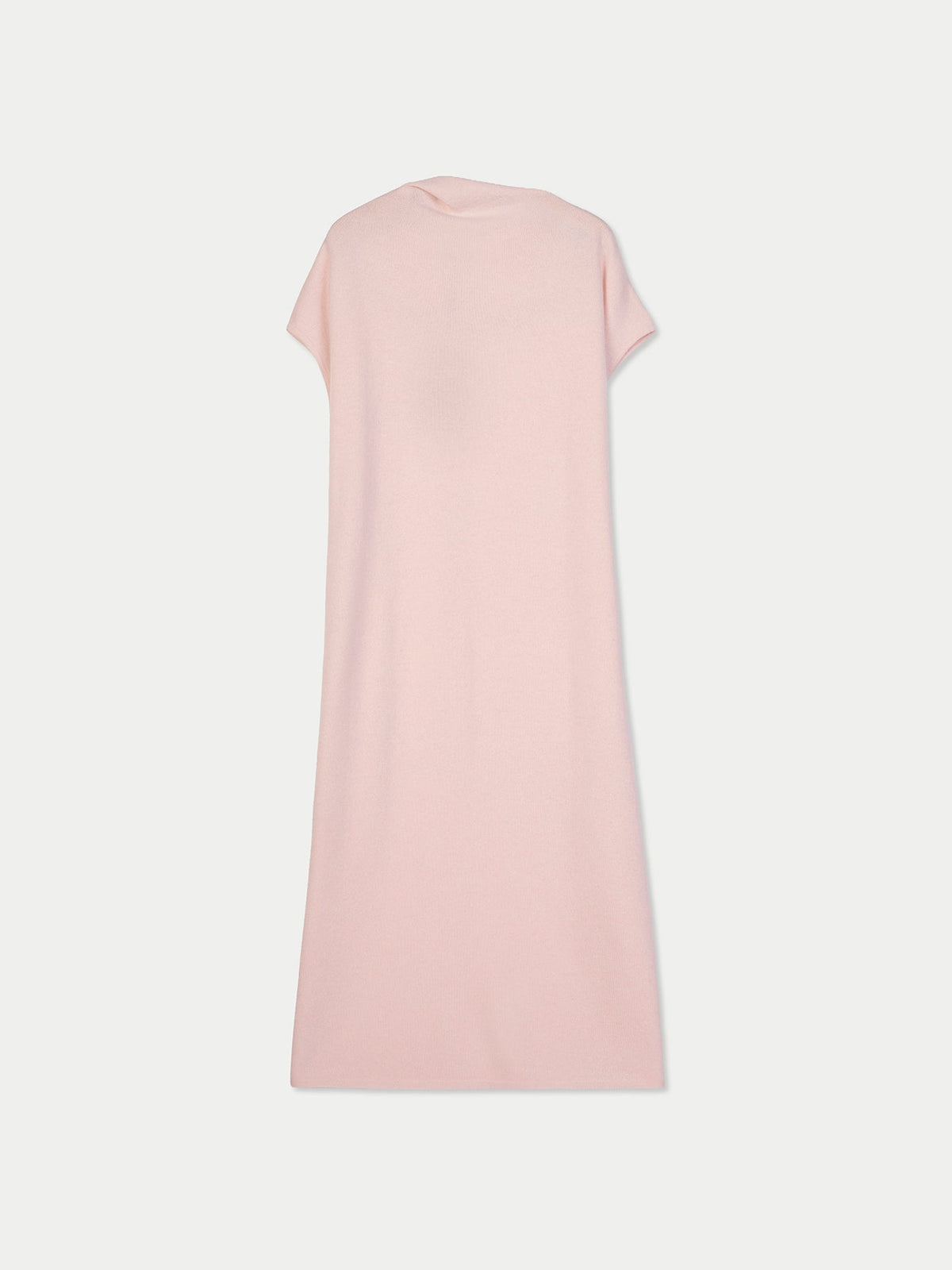 Cashmere Tie-neck Dress — Light Blush