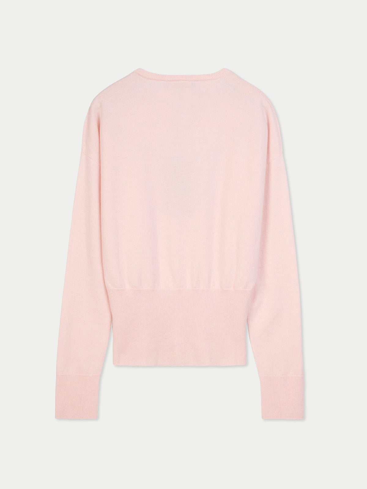 Cashmere Cinched-waist Sweater — Light Blush