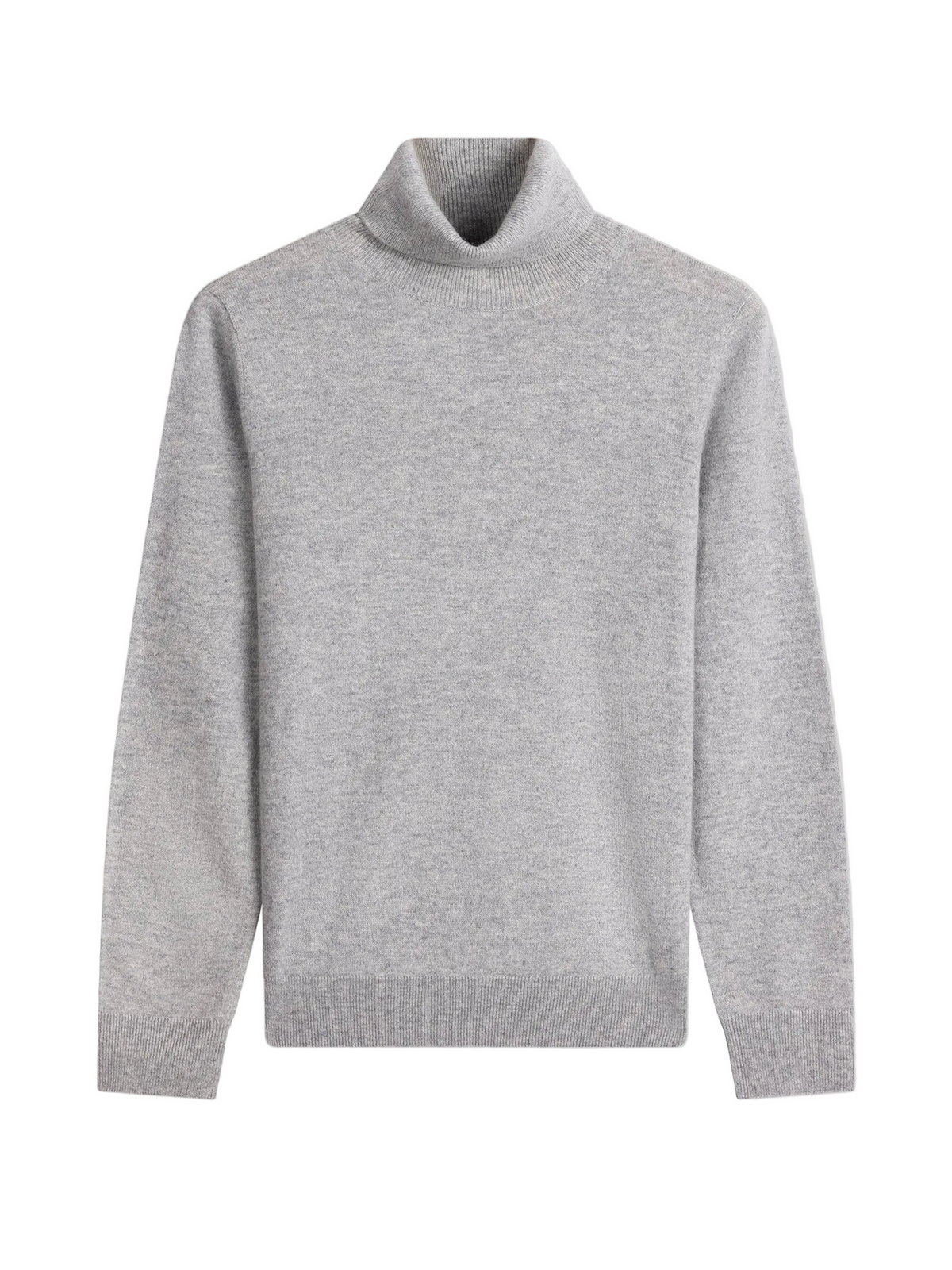 Timeless Cashmere Turtleneck Sweater — Light Gray
