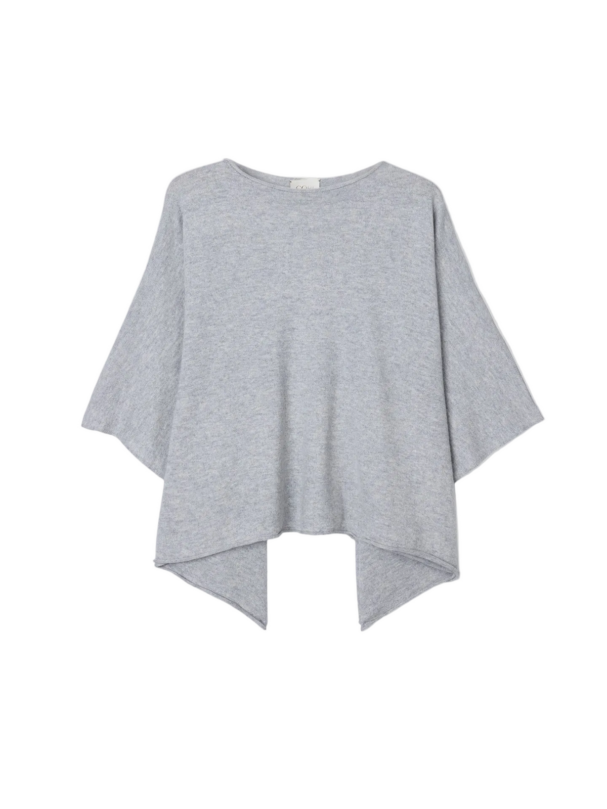 Timeless Knitted Poncho — Light Gray