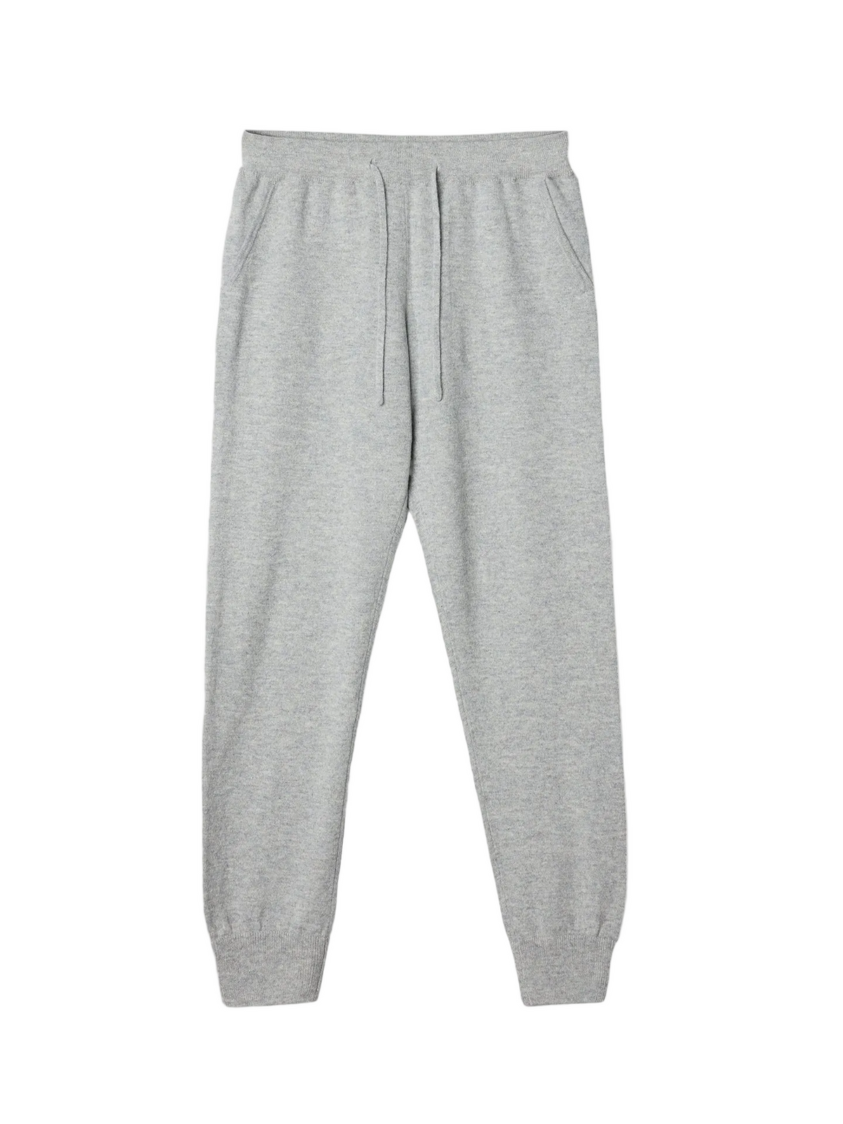 Cuffed Cashmere Jogger — Light Gray