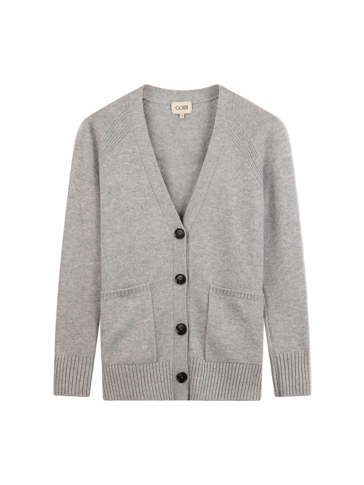 Relaxed-fit Cashmere Cardigan — Light Gray