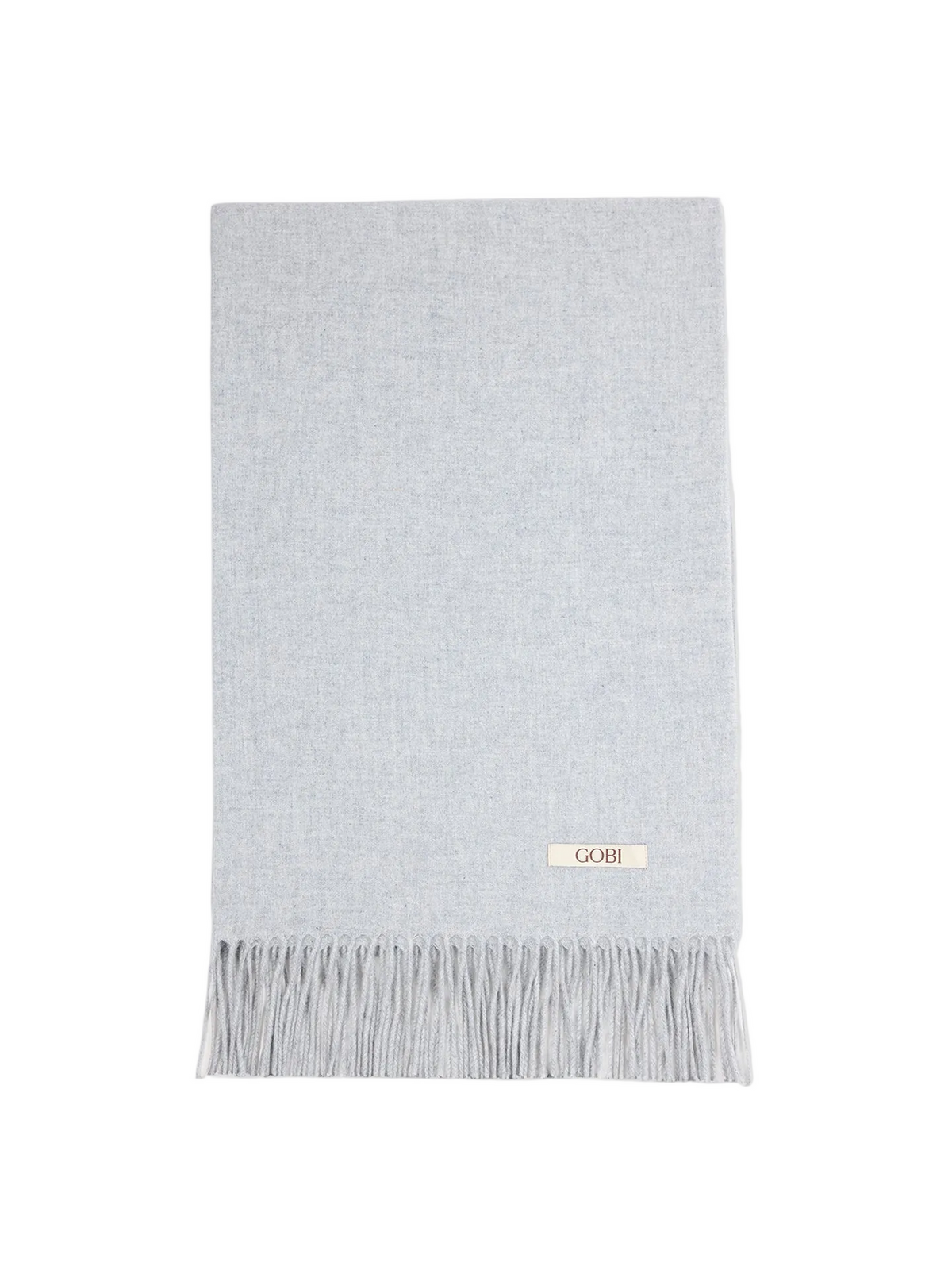 Oversized Cashmere Woven Scarf — Light Gray