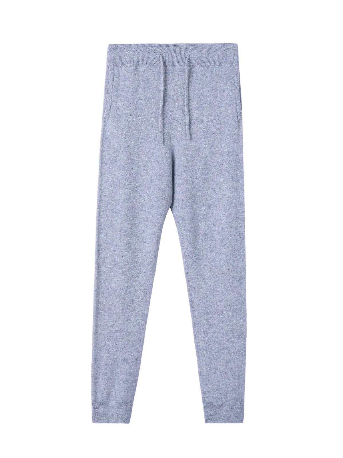 Kids Cashmere Track Pants — Light Gray