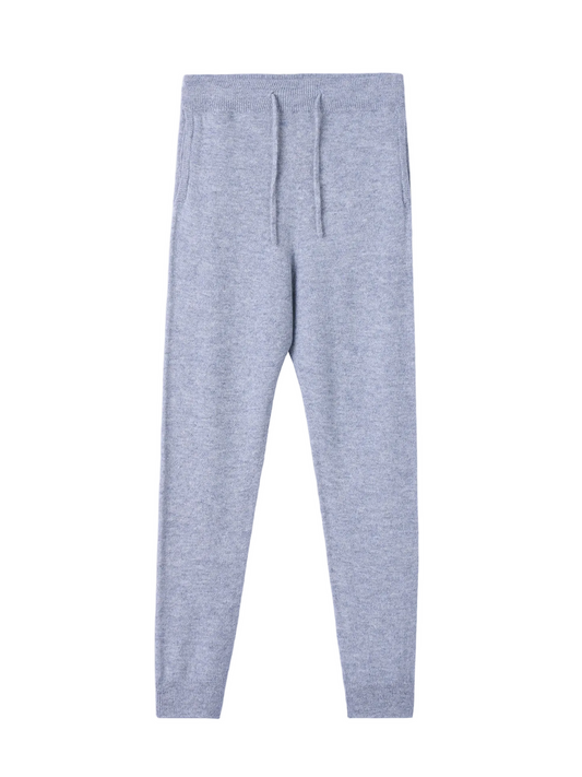 Kids Cashmere Track Pants — Light Gray
