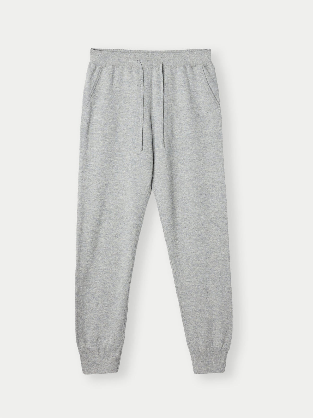 Cuffed Cashmere Jogger — Light Gray