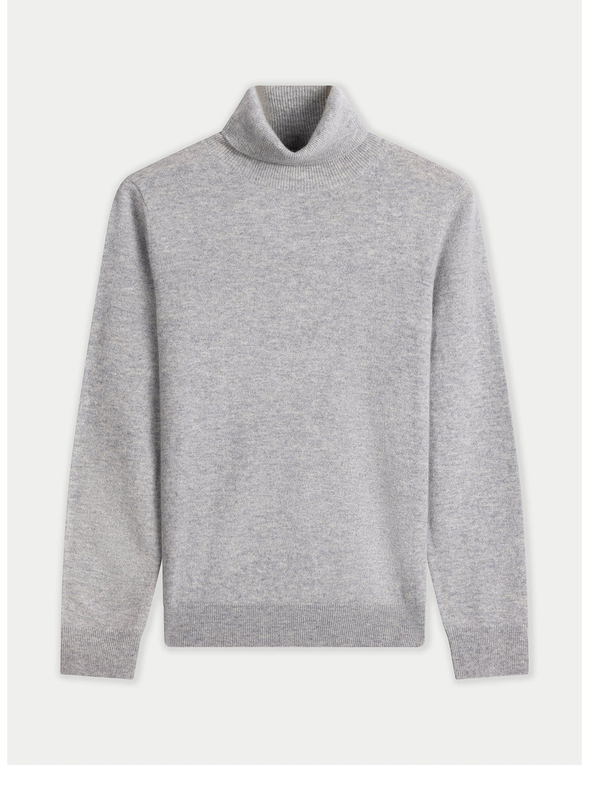 Timeless Cashmere Turtleneck Sweater — Light Gray