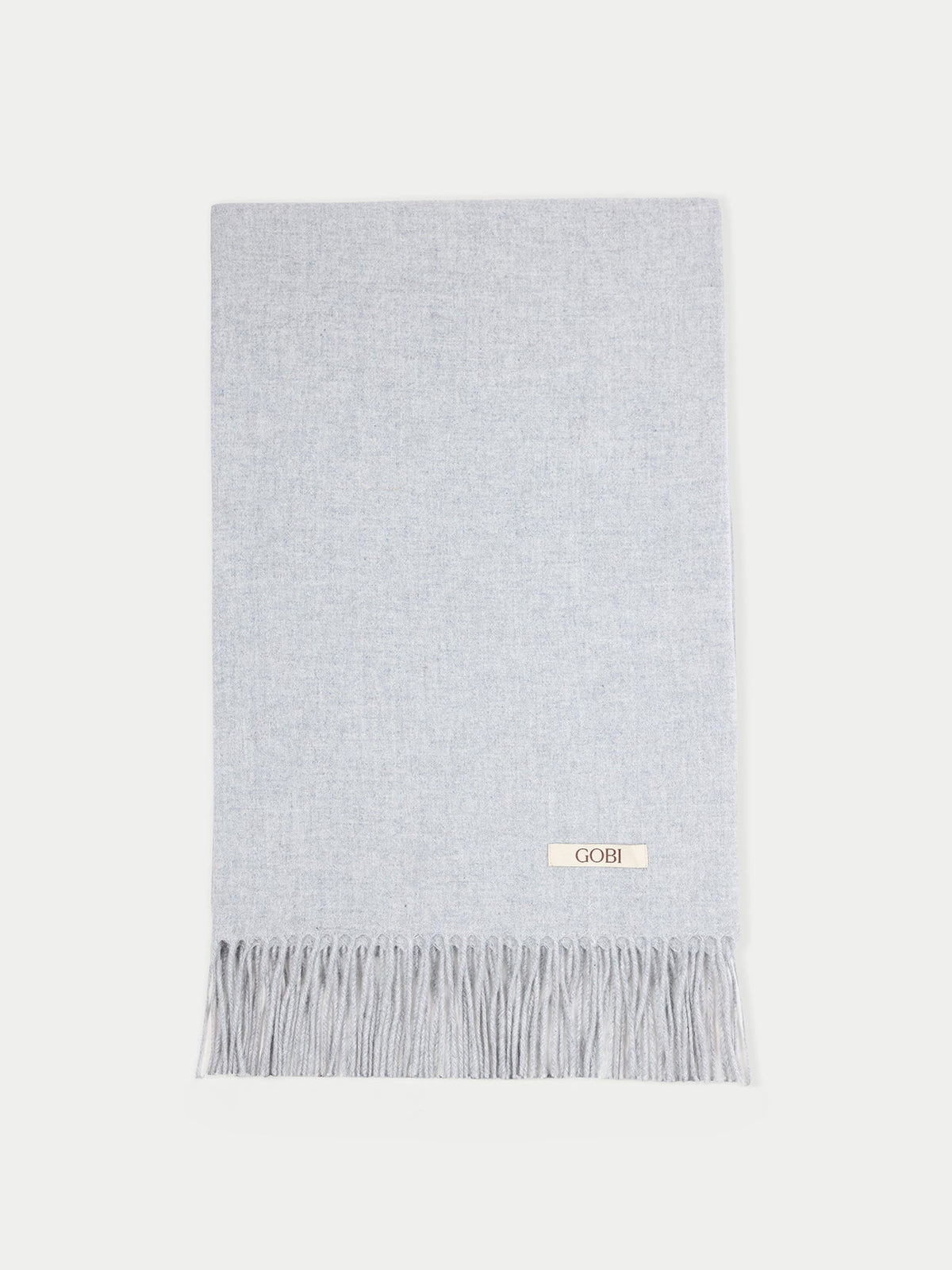 Oversized Cashmere Woven Scarf — Light Gray