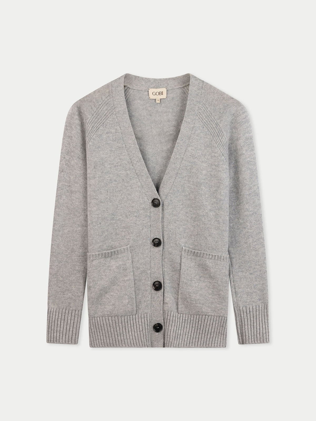 Relaxed-fit Cashmere Cardigan — Light Gray