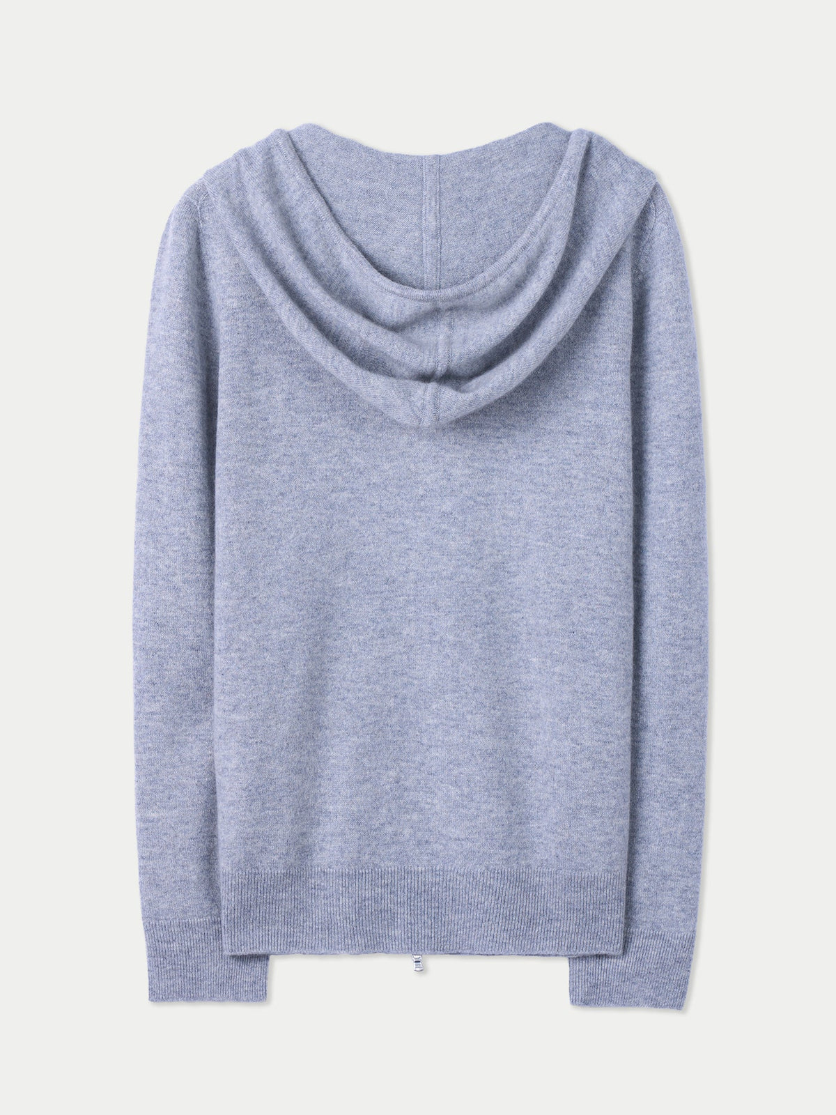 Woman Zipper Hoodie With Smiley Pocket — Light Gray