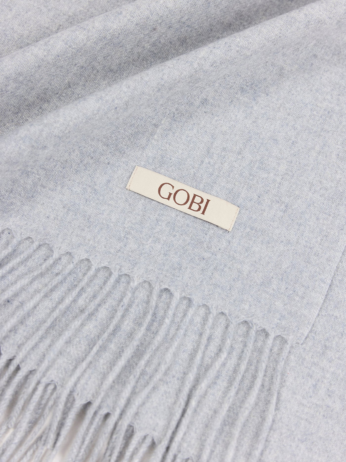 Oversized Cashmere Woven Scarf — Light Gray