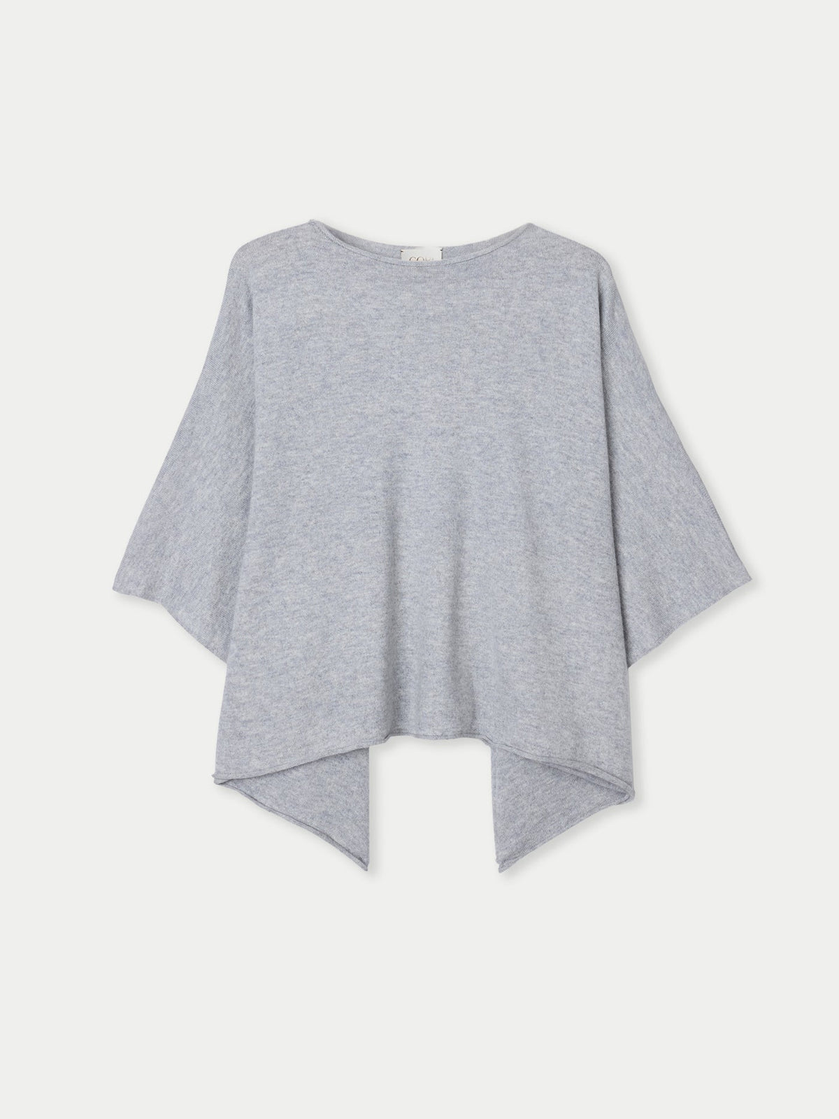 Timeless Knitted Poncho — Light Gray