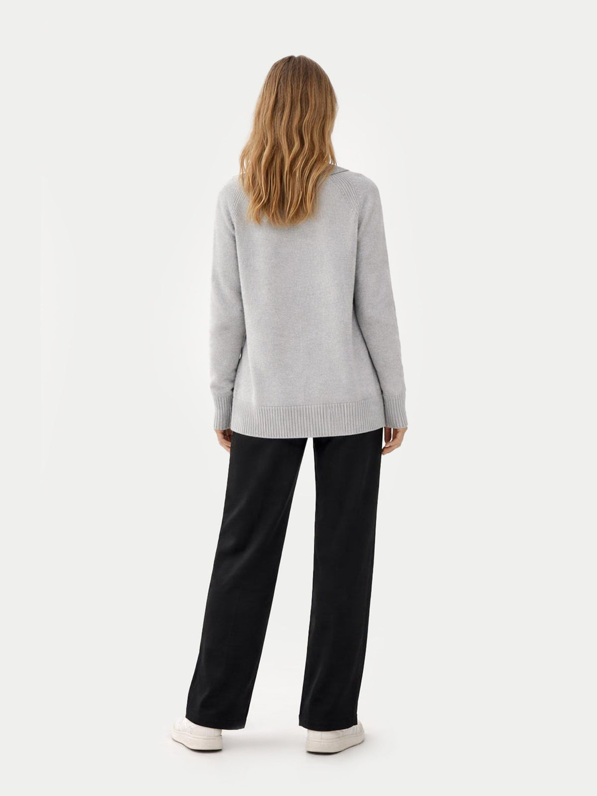 Relaxed-fit Cashmere Cardigan — Light Gray