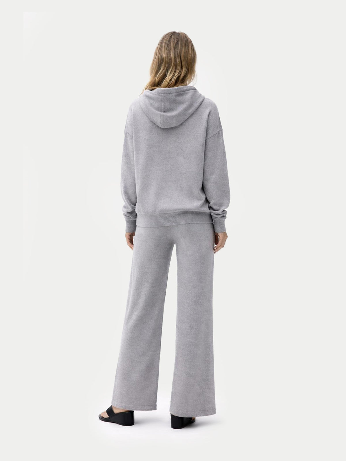 Cashmere Pullover Hoodie — Light Gray