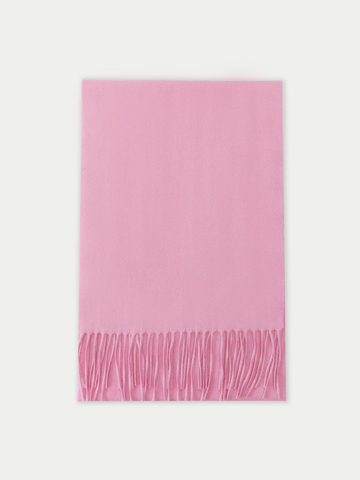 Cashmere Fringed Scarf — Light Lilac Pink