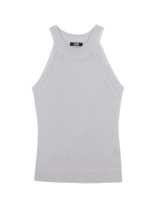 Sleeveless Cashmere Top — Light Taupe
