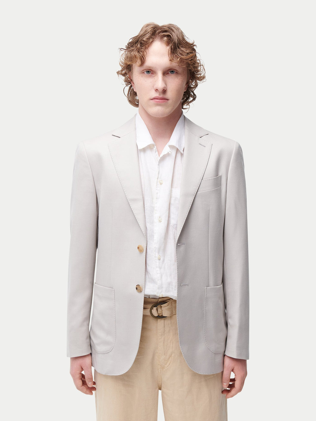 Men's Single-breasted Cashmere Blazer — Light Taupe