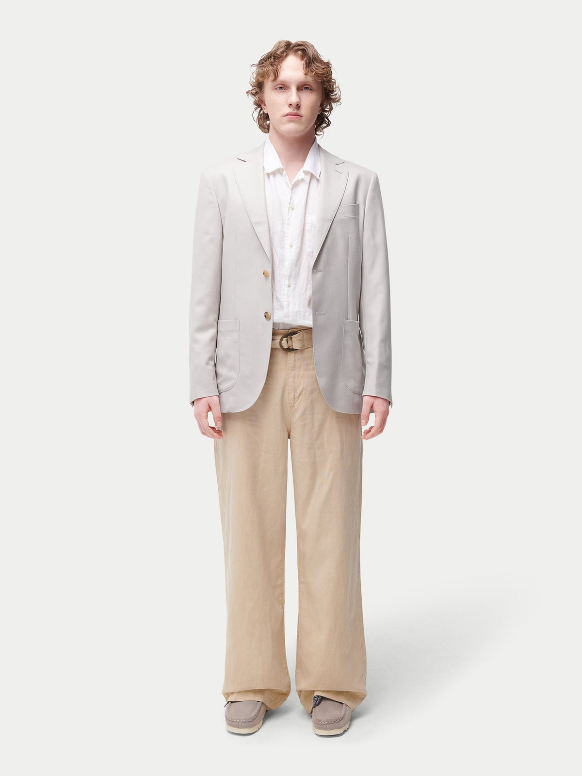 Men's Single-breasted Cashmere Blazer — Light Taupe