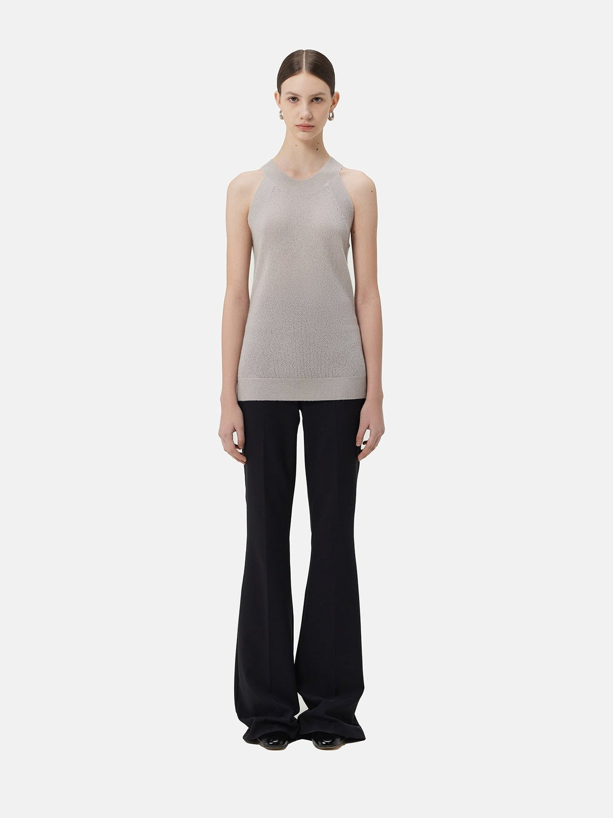 Sleeveless Cashmere Top — Light Taupe