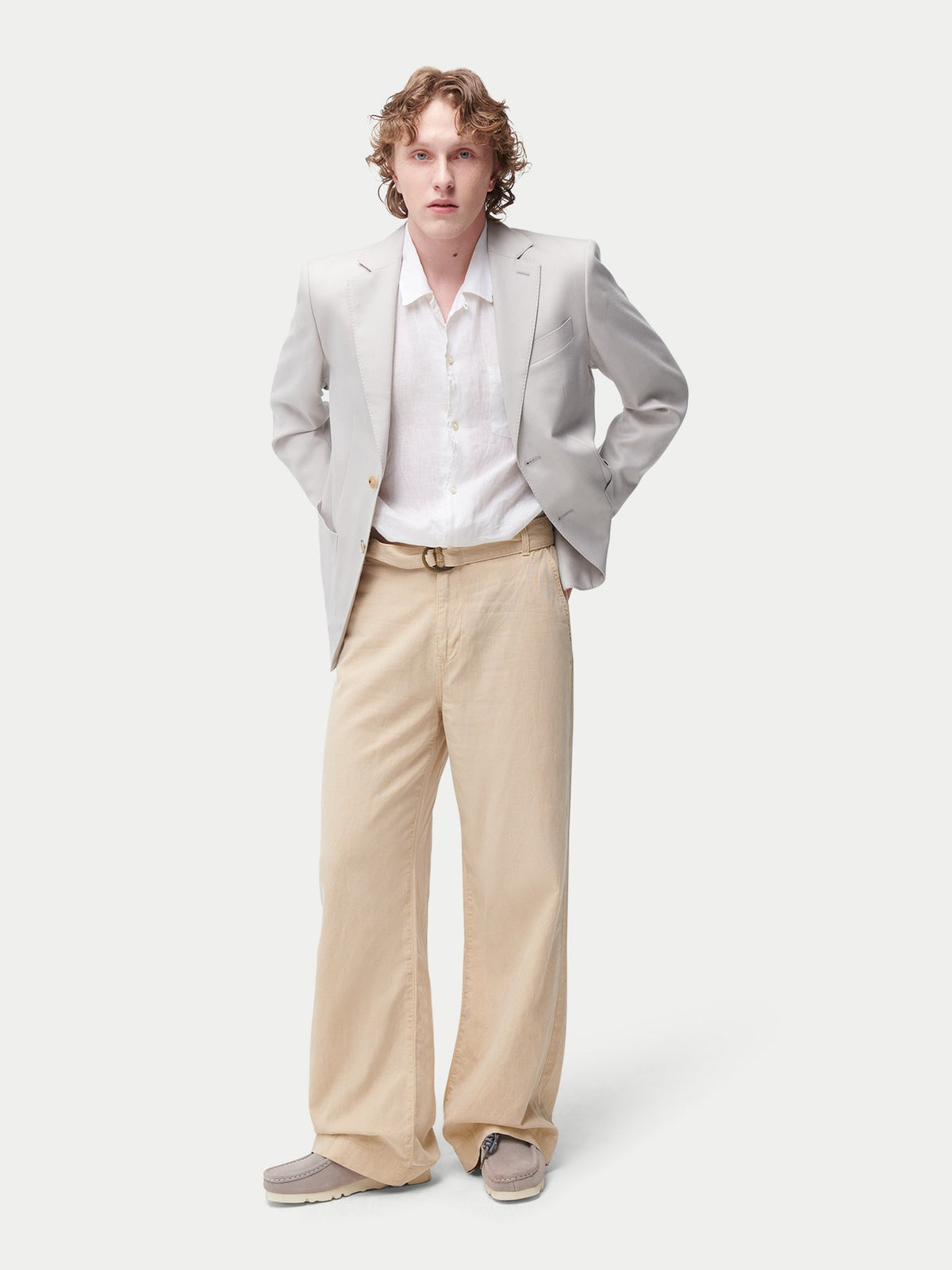 Men's Single-breasted Cashmere Blazer — Light Taupe