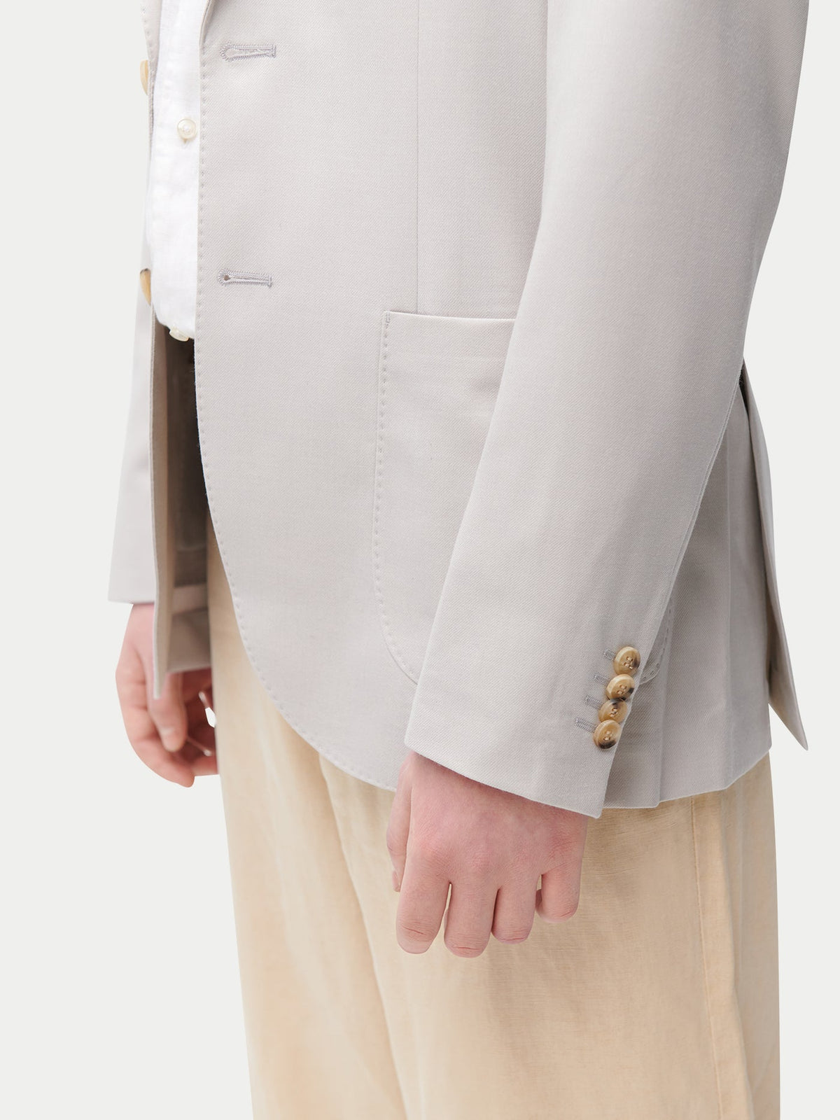 Men's Single-breasted Cashmere Blazer — Light Taupe